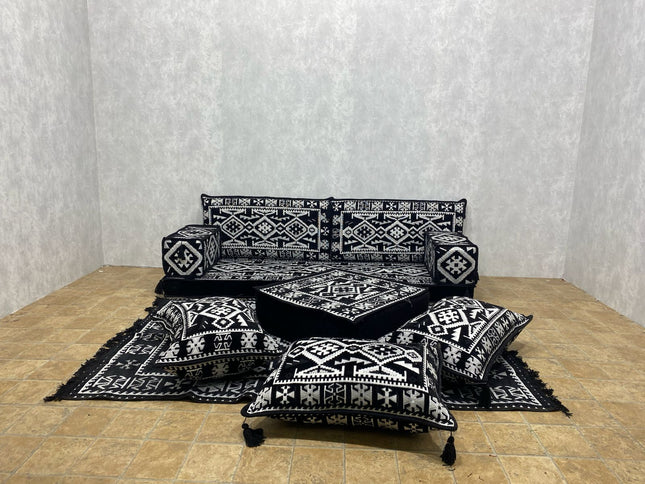 Orientalisches Sofa Set, Majlis-Sitzmöbel, Bodenkissen, Arabische Majlis, Türkisches Boden Sitzset