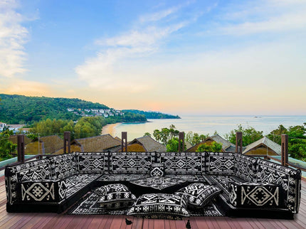 U förmiges orientalisches Sofa Set, Majlis-Sitzmöbel, Arabische Majlis, Bodenkissen, Türkisches Bode