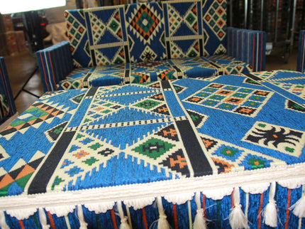 Sedir, Zeder, Orientalische Sitzecke, Sark Kösesi, Orientalische Sitzmöbel , Blau Zeder-2