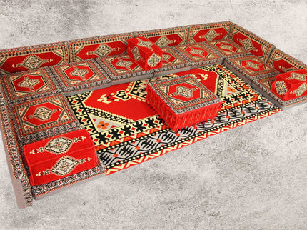 Orientalische Sitzkissen, Sitzecke, Sark Kösesi, 23-tlg. Orientalisches Sofa