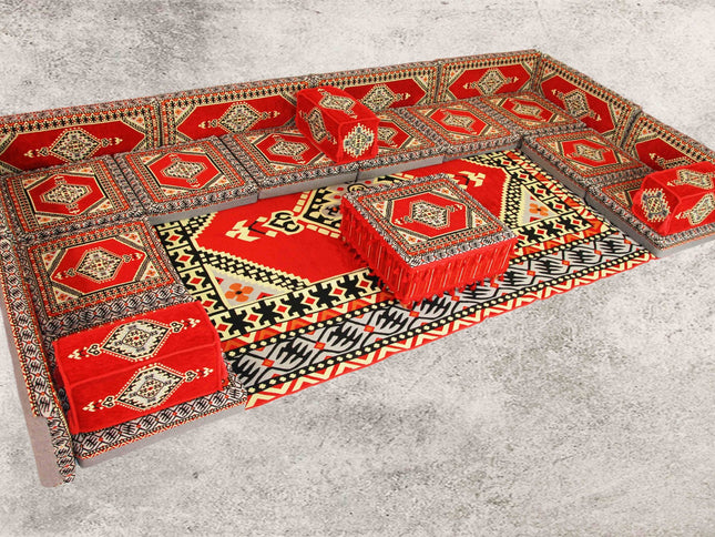 Orientalische Sitzkissen, Sitzecke, Sark Kösesi, 23-tlg. Orientalisches Sofa