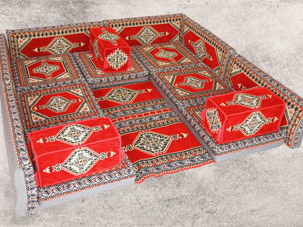 Orientalische Sitzecke - Sark Kösesi - Orientalisches Sofa + Teppich 17-tlg. 