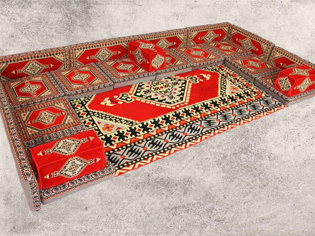 Orientalische Sitzkissen, Sitzecke, Sark Kösesi, 22-tlg. Orientalisches Sofa