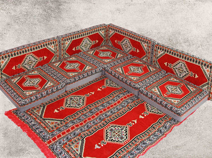 Orientalische Sitzkissen, Sitzecke, Sark Kösesi, 10-tlg. Orientalisches Sofas