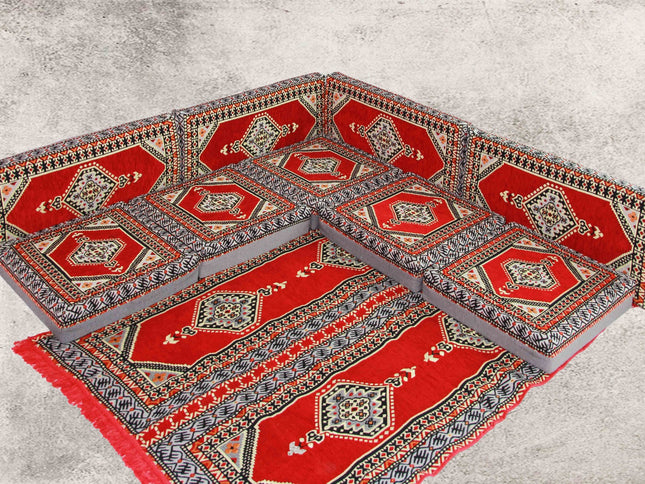 Orientalische Sitzkissen, Sitzecke, Sark Kösesi, 10-tlg. Orientalisches Sofas