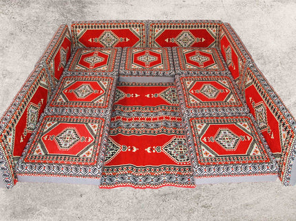 Orientalische Sitzecke - Sark Kösesi - Orientalisches Sofa + Teppich 14-tlg. 