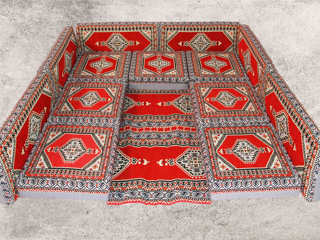 Orientalische Sitzecke - Sark Kösesi - Orientalisches Sofa + Teppich 14-tlg. 