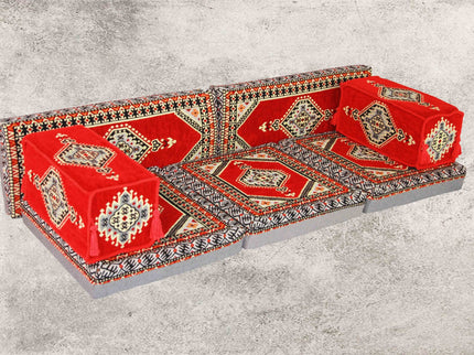7-tlg. Kissenset, Orientalisch, Sark Kösesi, Yastik, Orient-Sitzecke, Sitzkissen-Set