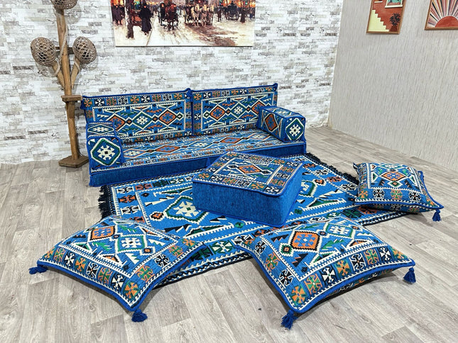 Orientalisches Sofa Set, Majlis-Sitzmöbel, Bodenkissen, Arabische Majlis, Türkisches Boden Sitzset