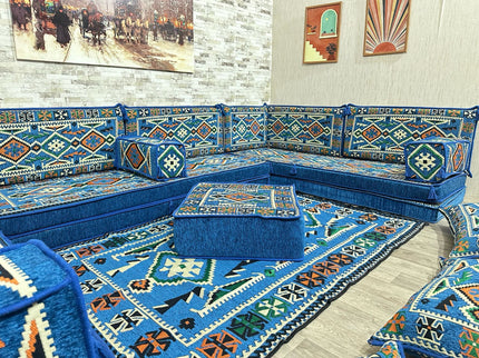U förmiges orientalisches Sofa Set, Majlis-Sitzmöbel, Arabische Majlis, Bodenkissen, Türkisches Bode