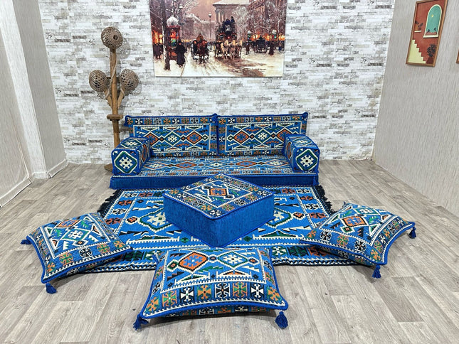 Orientalisches Sofa Set, Majlis-Sitzmöbel, Bodenkissen, Arabische Majlis, Türkisches Boden Sitzset