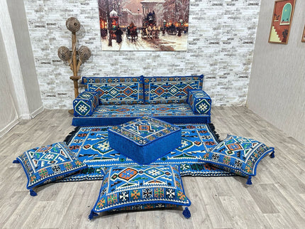 Orientalisches Sofa Set, Majlis-Sitzmöbel, Bodenkissen, Arabische Majlis, Türkisches Boden Sitzset