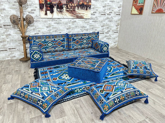 Orientalisches Sofa Set, Majlis-Sitzmöbel, Bodenkissen, Arabische Majlis, Türkisches Boden Sitzset