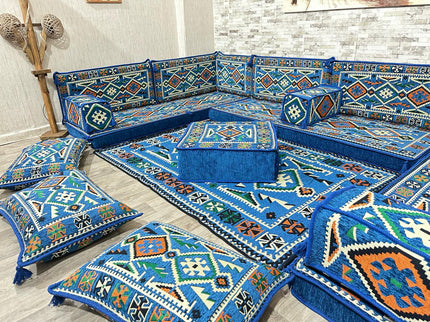 U Förmiges orientalisches Sofa Set, Terrasse Palettensofa, Bodenkissen, Arabische Majlis, Türkisches