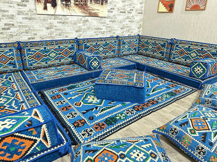 U Förmiges orientalisches Sofa Set, Terrasse Palettensofa, Bodenkissen, Arabische Majlis, Türkisches