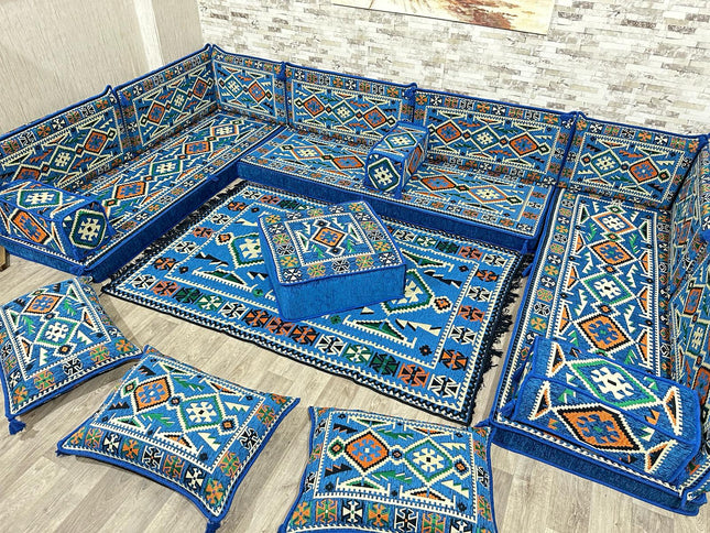 U Förmiges orientalisches Sofa Set, Terrasse Palettensofa, Bodenkissen, Arabische Majlis, Türkisches