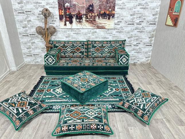 Orientalisches Sofa Set, Majlis-Sitzmöbel, Bodenkissen, Arabische Majlis, Türkisches Boden Sitzset
