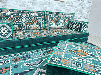Orientalisches Sofa Set, Majlis-Sitzmöbel, Bodenkissen, Arabische Majlis, Türkisches Boden Sitzset