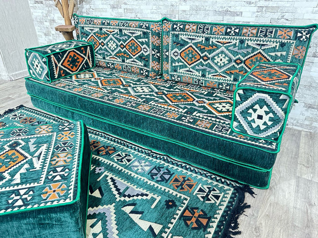 Orientalisches Sofa Set, Majlis-Sitzmöbel, Bodenkissen, Arabische Majlis, Türkisches Boden Sitzset