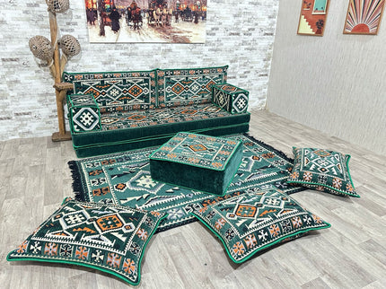 Orientalisches Sofa Set, Majlis-Sitzmöbel, Bodenkissen, Arabische Majlis, Türkisches Boden Sitzset