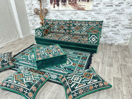 Orientalisches Sofa Set, Majlis-Sitzmöbel, Bodenkissen, Arabische Majlis, Türkisches Boden Sitzset
