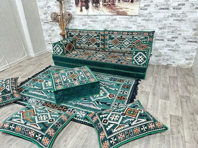 Orientalisches Sofa Set, Majlis-Sitzmöbel, Bodenkissen, Arabische Majlis, Türkisches Boden Sitzset