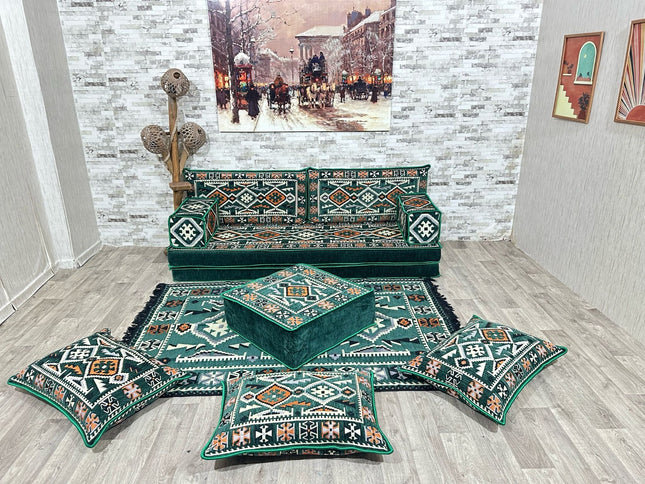 Orientalisches Sofa Set, Majlis-Sitzmöbel, Bodenkissen, Arabische Majlis, Türkisches Boden Sitzset