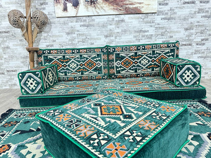 Orientalisches Sofa Set, Majlis-Sitzmöbel, Bodenkissen, Arabische Majlis, Türkisches Boden Sitzset
