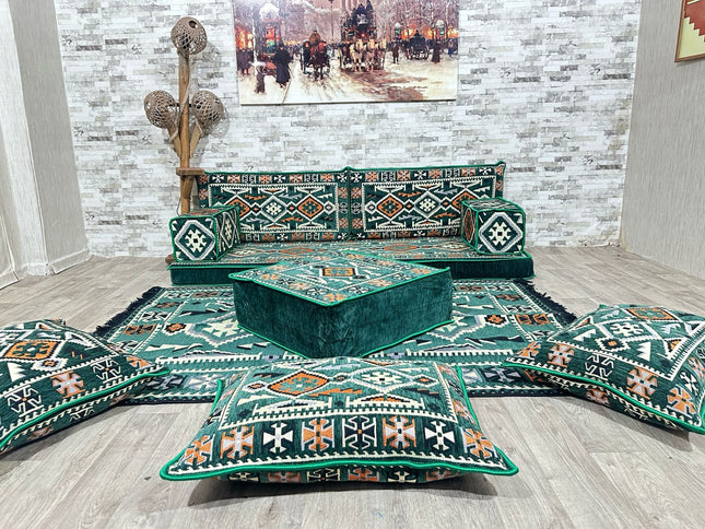 Orientalisches Sofa Set, Majlis-Sitzmöbel, Bodenkissen, Arabische Majlis, Türkisches Boden Sitzset