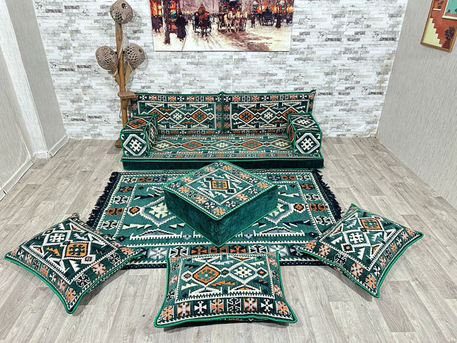 Orientalisches Sofa Set, Majlis-Sitzmöbel, Bodenkissen, Arabische Majlis, Türkisches Boden Sitzset
