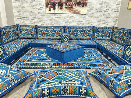 U Förmiges orientalisches Sofa Set, Terrasse Palettensofa, Bodenkissen, Arabische Majlis, Türkisches
