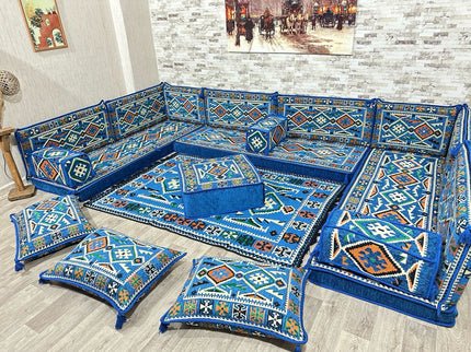 U Förmiges orientalisches Sofa Set, Terrasse Palettensofa, Bodenkissen, Arabische Majlis, Türkisches