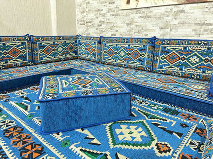 U Förmiges orientalisches Sofa Set, Terrasse Palettensofa, Bodenkissen, Arabische Majlis, Türkisches