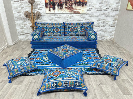 Orientalisches Sofa Set, Majlis-Sitzmöbel, Bodenkissen, Arabische Majlis, Türkisches Boden Sitzset
