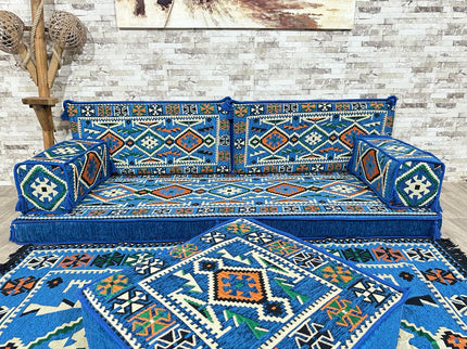 Orientalisches Sofa Set, Majlis-Sitzmöbel, Bodenkissen, Arabische Majlis, Türkisches Boden Sitzset