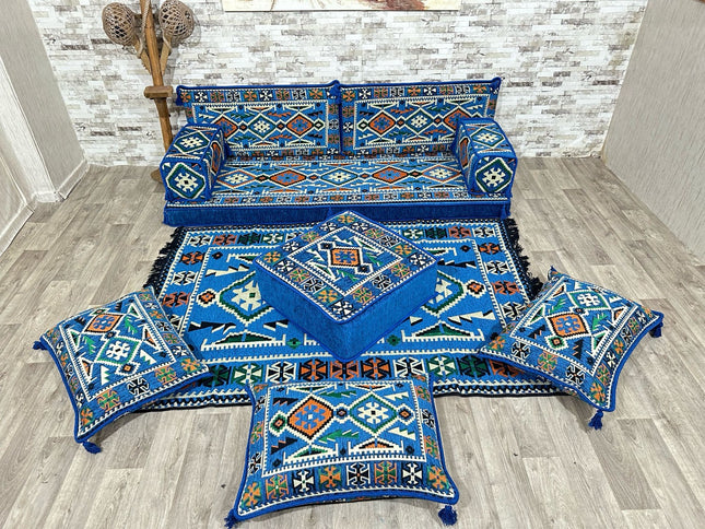Orientalisches Sofa Set, Majlis-Sitzmöbel, Bodenkissen, Arabische Majlis, Türkisches Boden Sitzset