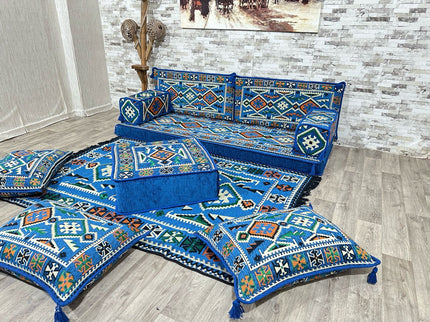 Orientalisches Sofa Set, Majlis-Sitzmöbel, Bodenkissen, Arabische Majlis, Türkisches Boden Sitzset