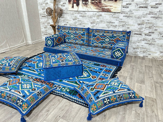 Orientalisches Sofa Set, Majlis-Sitzmöbel, Bodenkissen, Arabische Majlis, Türkisches Boden Sitzset