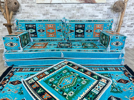 Orientalisches Sofa Set, Majlis-Sitzmöbel, Bodenkissen, Arabische Majlis, Türkisches Boden Sitzset