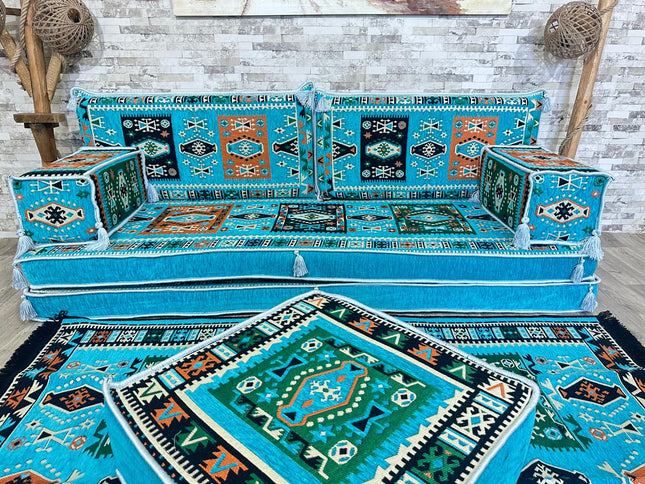 Orientalisches Sofa Set, Majlis-Sitzmöbel, Bodenkissen, Arabische Majlis, Türkisches Boden Sitzset