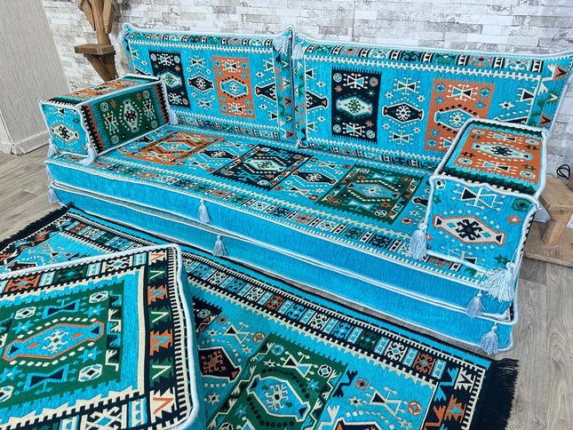 Orientalisches Sofa Set, Majlis-Sitzmöbel, Bodenkissen, Arabische Majlis, Türkisches Boden Sitzset