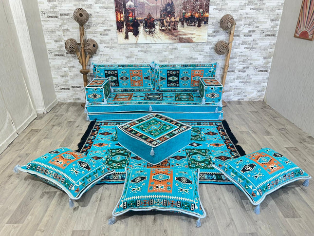 Orientalisches Sofa Set, Majlis-Sitzmöbel, Bodenkissen, Arabische Majlis, Türkisches Boden Sitzset