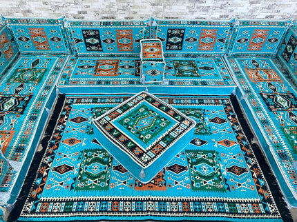 U förmiges orientalisches Sofa Set, Majlis-Sitzmöbel, Arabische Majlis, Bodenkissen, Türkisches Bode