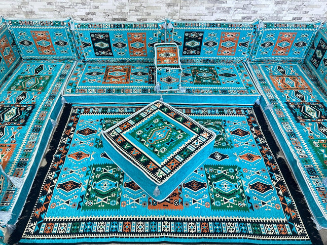 U förmiges orientalisches Sofa Set, Majlis-Sitzmöbel, Arabische Majlis, Bodenkissen, Türkisches Bode