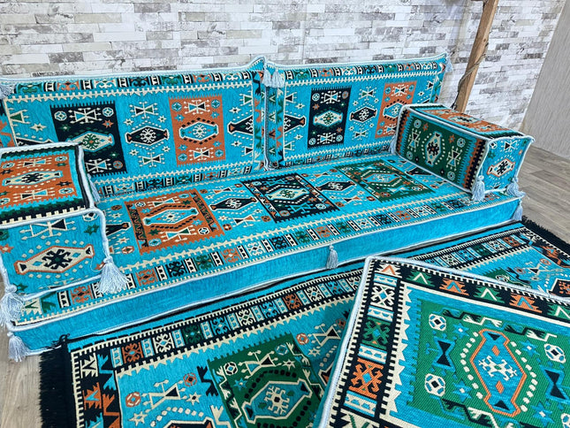 Orientalisches Sofa Set, Majlis-Sitzmöbel, Bodenkissen, Arabische Majlis, Türkisches Boden Sitzset
