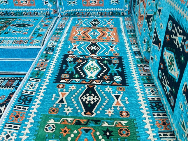 L förmiges orientalisches Sofa Set, Majlis-Sitzmöbel, Bodenkissen, Arabische Majlis, Türkisches Bode