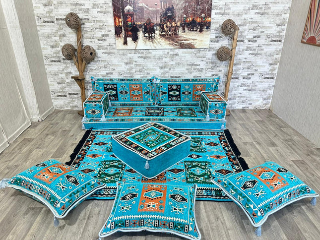 Orientalisches Sofa Set, Majlis-Sitzmöbel, Bodenkissen, Arabische Majlis, Türkisches Boden Sitzset