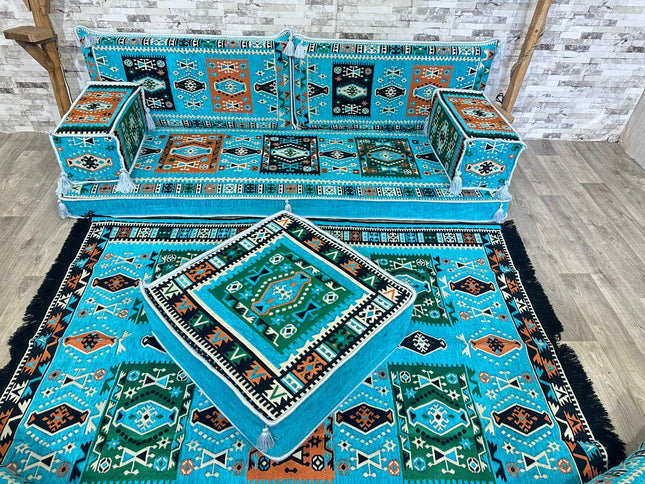 Orientalisches Sofa Set, Majlis-Sitzmöbel, Bodenkissen, Arabische Majlis, Türkisches Boden Sitzset