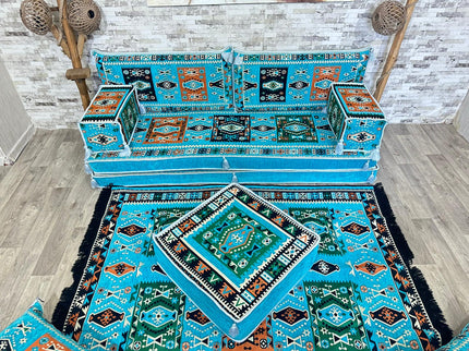 Orientalisches Sofa Set, Majlis-Sitzmöbel, Bodenkissen, Arabische Majlis, Türkisches Boden Sitzset