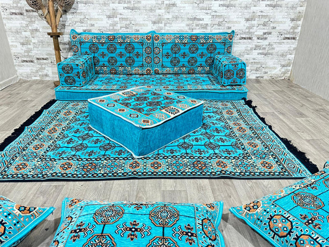 Orientalisches Sofa Set, Majlis-Sitzmöbel, Bodenkissen, Arabische Majlis, Türkisches Boden Sitzset